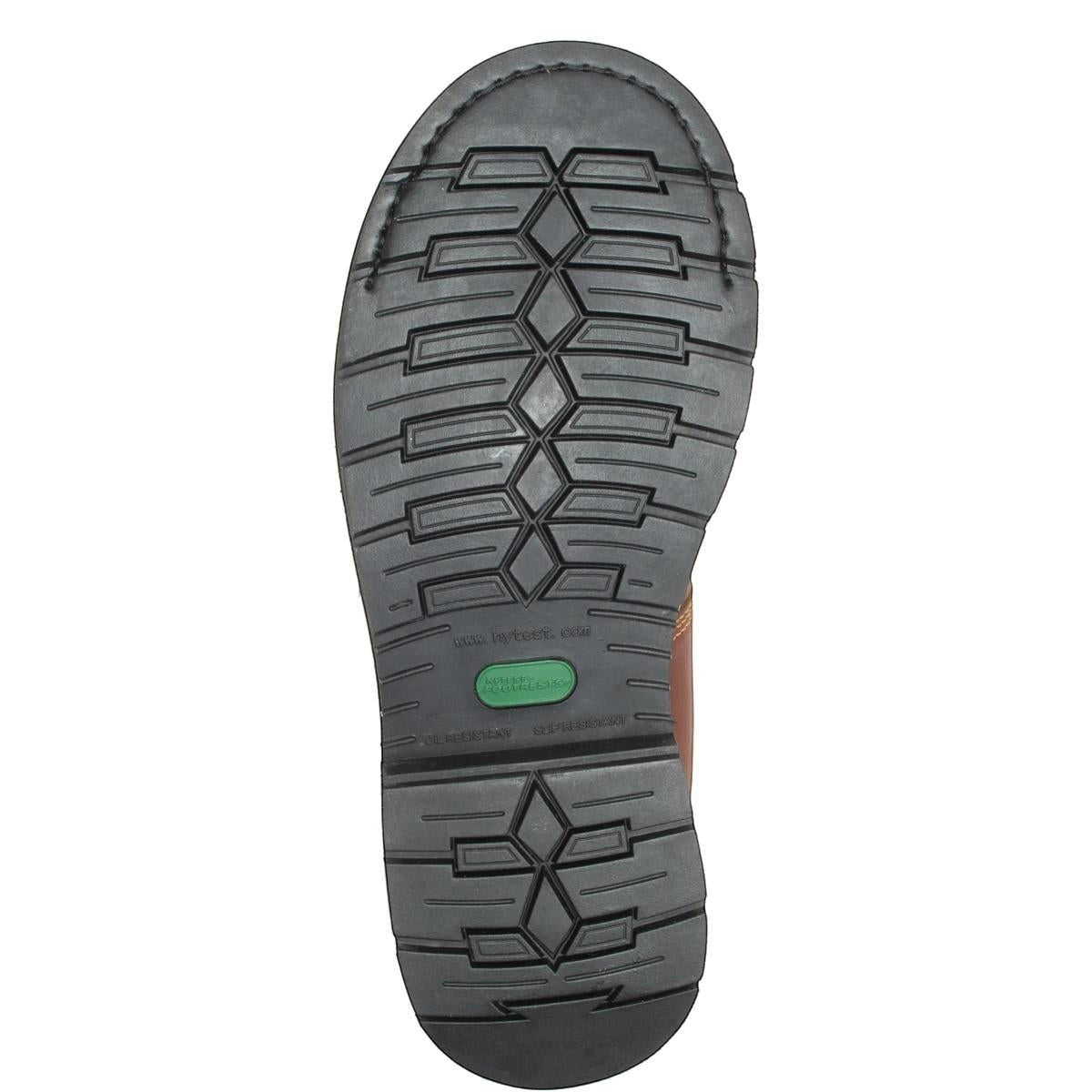 Allen's Bootery K23181 brown leather work boot sole with oil and slip resistant features.