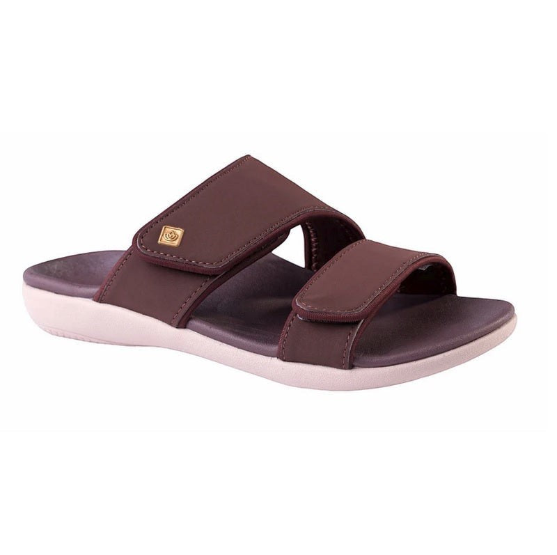 Allen's Bootery Kholo Nuevo French Roast orthotic sandal with adjustable straps and a contoured footbed.