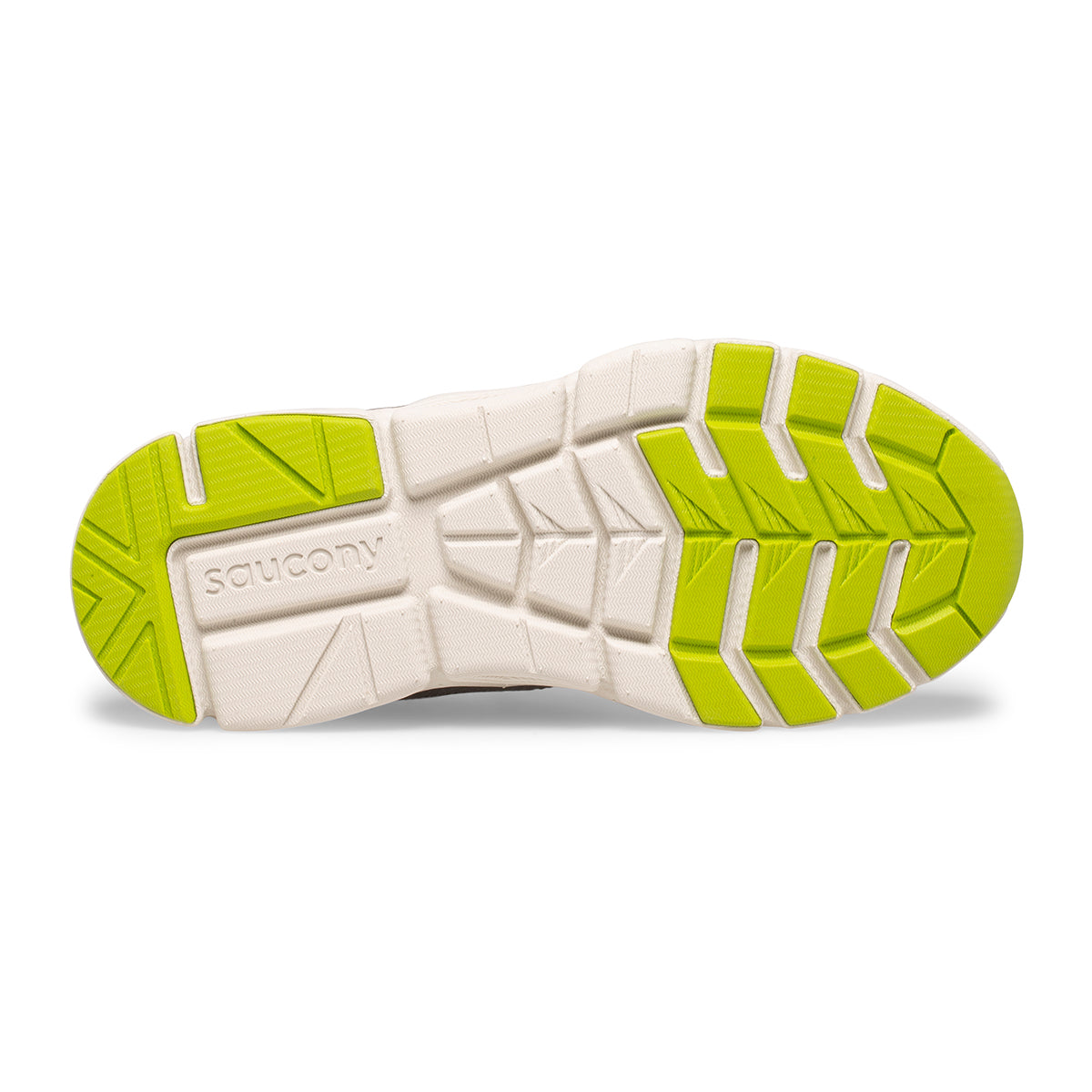 Allen's Bootery little kid's shoe outsole with non-marking lime green traction pods and lightweight EVA midsole