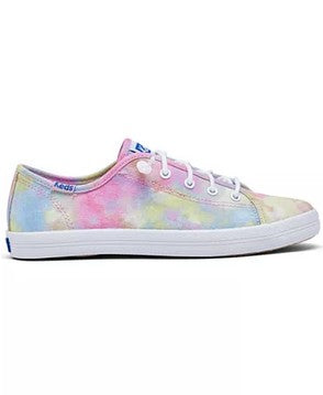 Allen's Bootery Keds Kickstart tie dye canvas sneakers for little girls with white rubber soles and barrel laces