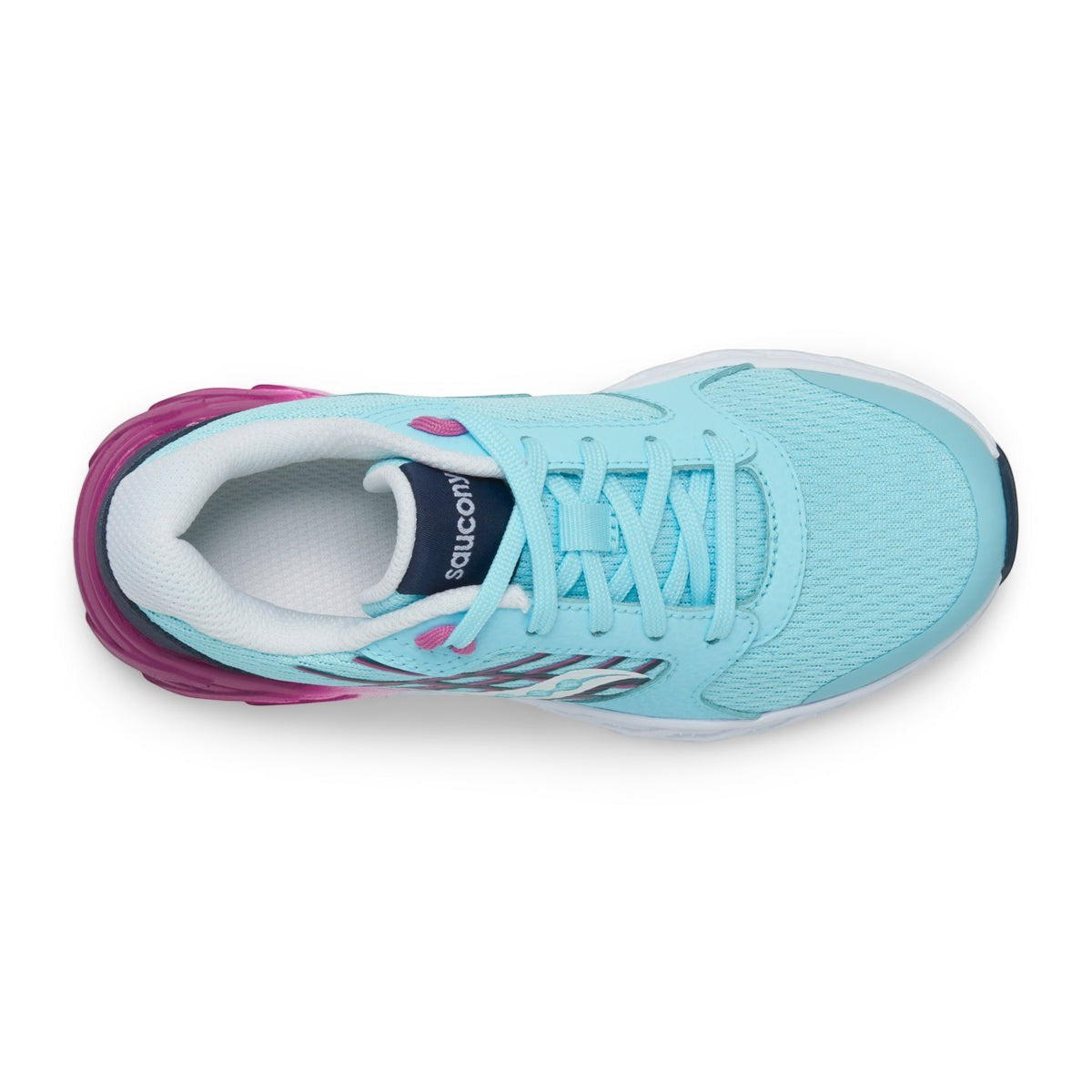 Allen's Bootery Little Kid's Wind 2.0 sneaker in blue and pink mesh with lace closure and EVA midsole