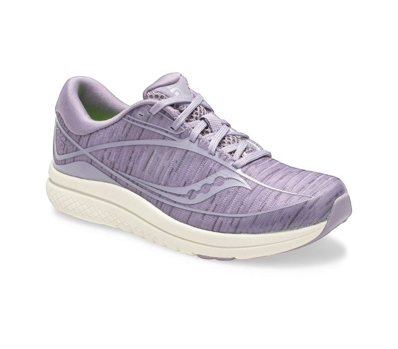 Allen's Bootery Big Kid's Kinvara Lilac running shoe with breathable mesh upper and PWRRUN cushioning.