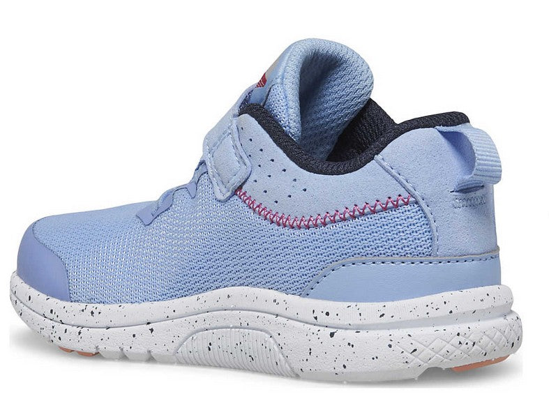 Allen's Bootery light blue Kinvara 14 A/C Jr. toddler running shoe with mesh upper and speckled EVA midsole