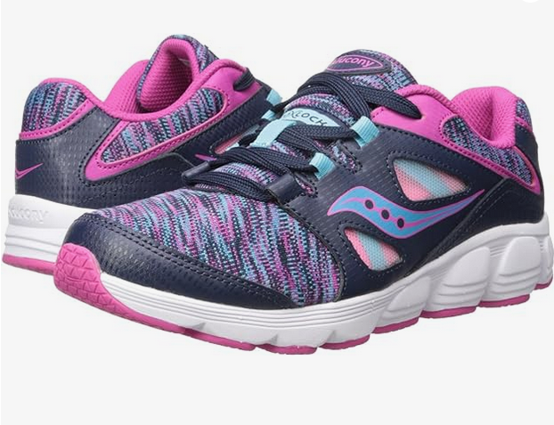 Allen's Bootery Little Kid's Kotaro navy and multi-colored leather and mesh athletic sneakers with white EVA midsole