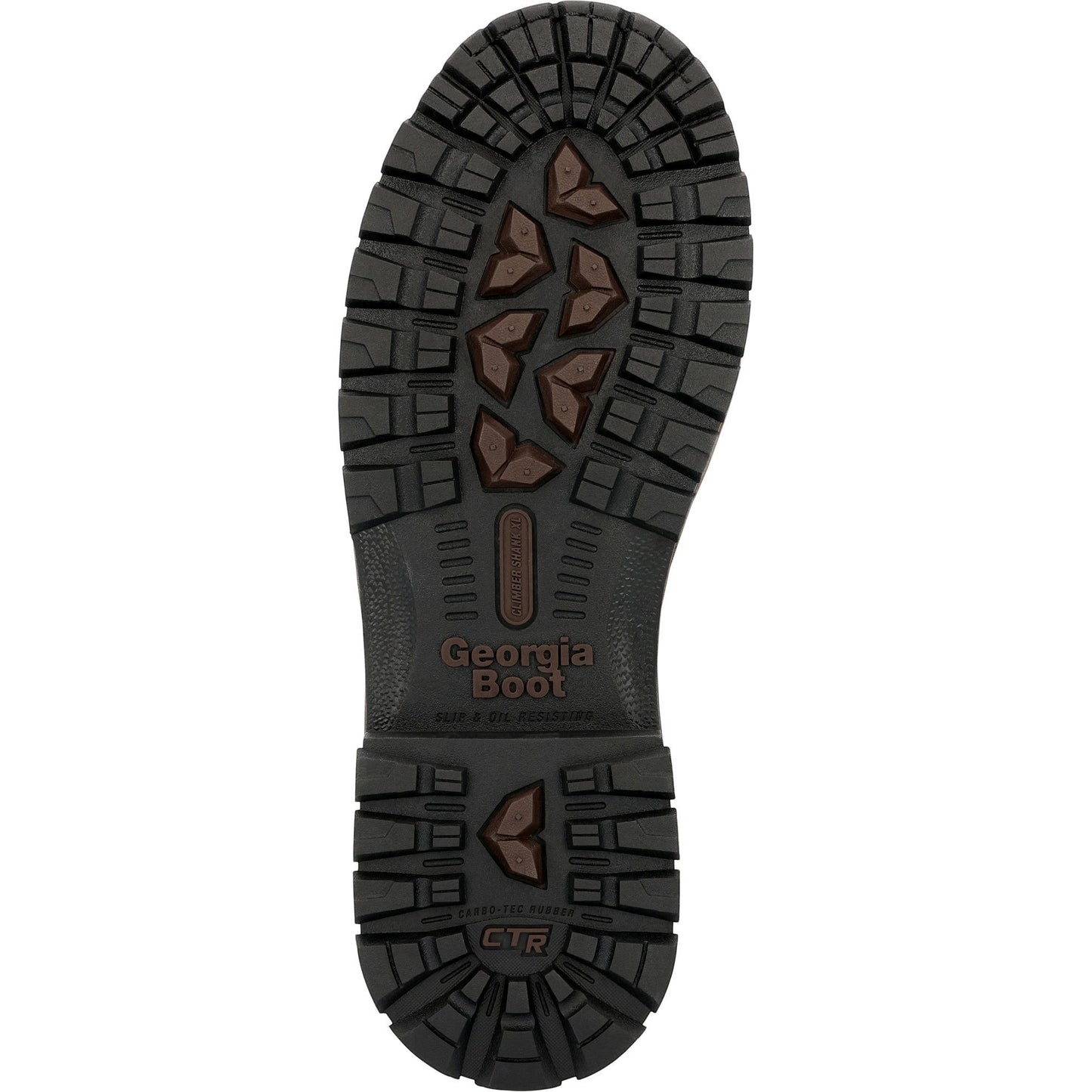 Allen's Bootery Georgia Boot LTX Logger work boot black slip-resistant Carbo-Tec rubber outsole tread view
