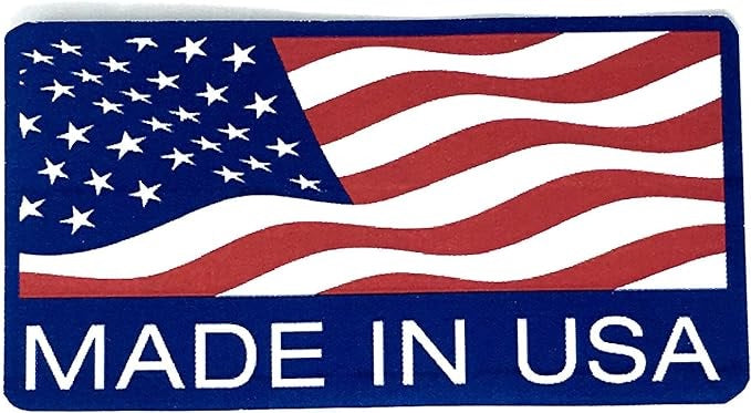 Allen's Bootery Made in USA label with American flag graphic for diabetic crew socks