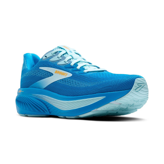 Allen's Bootery Men's Ghost 17 running shoe in blue with orange accents. Features a breathable mesh upper and enhanced cushioning.