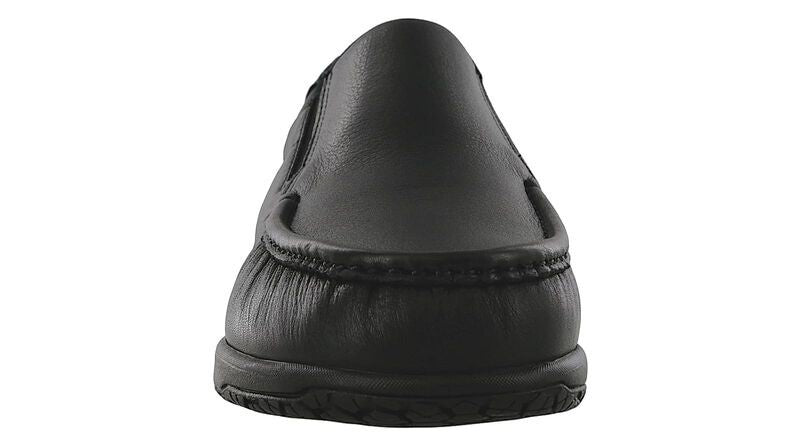 Allen's Bootery NAVIGATOR-SR black leather slip-resistant work moccasins with cushioned sole