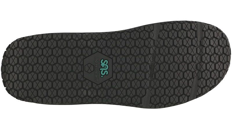 Allen's Bootery NAVIGATOR-SR black slip-resistant rubber outsole with hexagonal tread pattern for work shoes