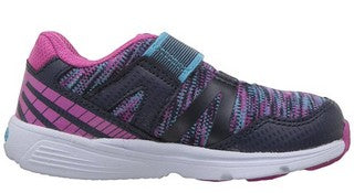 Allen's Bootery SY-GIRLS BABY RIDE PRO navy and multi-colored athletic sneakers with mesh and leather upper.