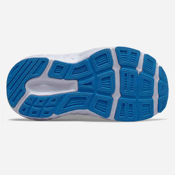 Allen's Bootery New Balance 680 v6 infant running shoe blue and white rubber outsole tread pattern