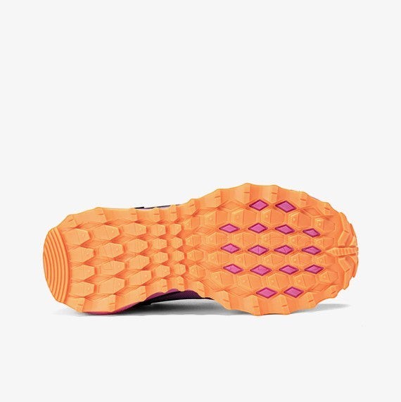 Allen's Bootery Big Kid's Peregrine Shield navy and pink all-terrain sneaker with grippy orange and pink outsole.