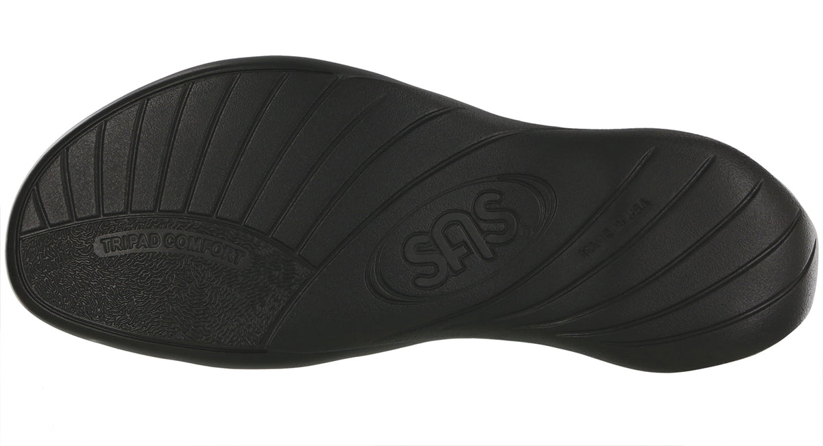 Allen's Bootery Pier sandal black rubber outsole with Tripad Comfort technology and textured tread pattern