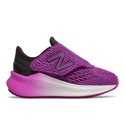 Allen's Bootery New Balance Fresh Foam purple running shoe for toddlers with mesh upper and hook-and-loop closure