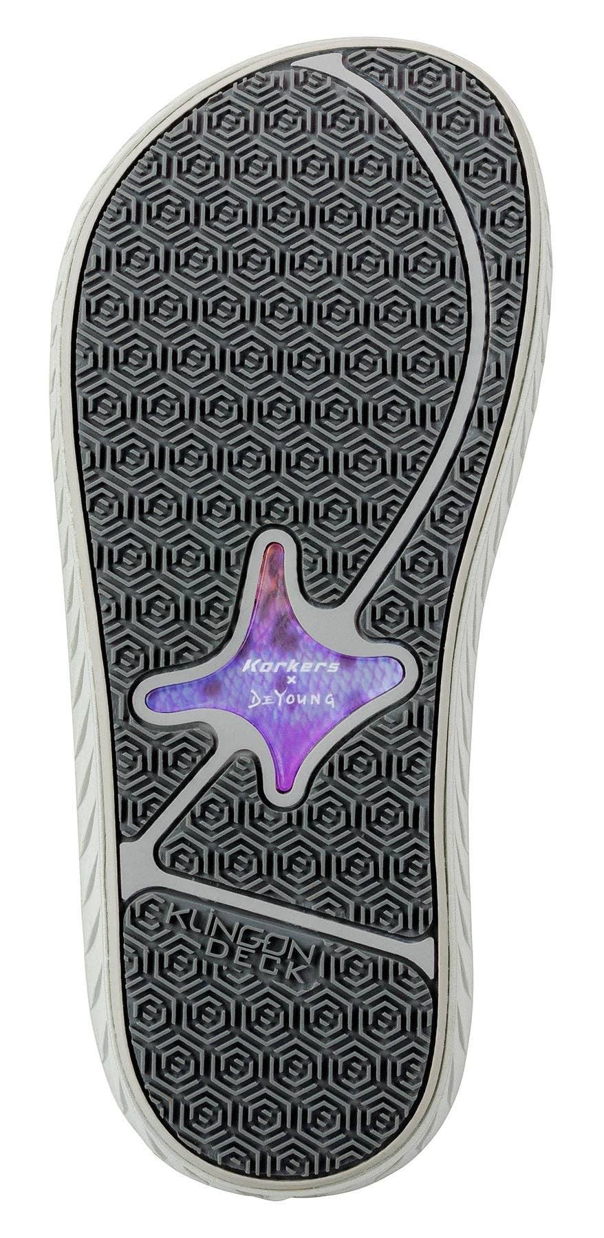 Allen's Bootery Women's Fish Flip rainbow trout flip-flops with non-marking rubber sole and artistic footbed.