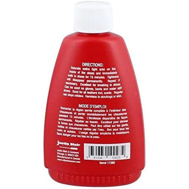 Allen's Bootery Ralyn shoe stretch spray in a red 3.5oz squeeze bottle for softening leather and suede footwear