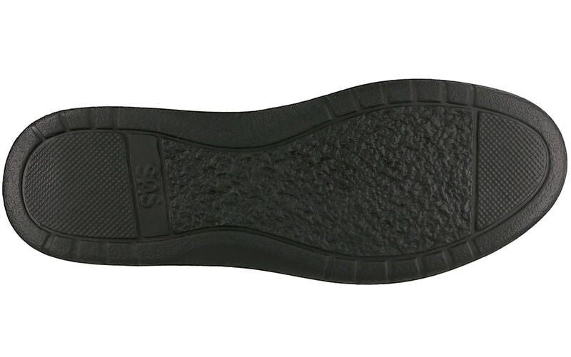 Allen's Bootery SAS Freetime navy walking shoe black textured rubber outsole with shock-absorbing tread pattern