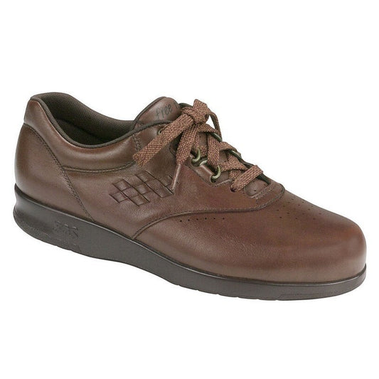 Allen's Bootery SAS Freetime walking shoe in teak brown leather with EZ Lace system and shock-absorbing sole