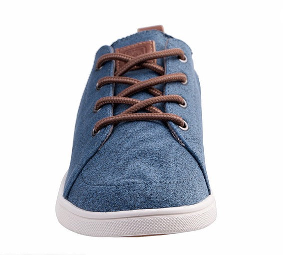 Allen's Bootery Spenco Santa Clara bluestone heathered jersey lace-up casual sneaker with white sole