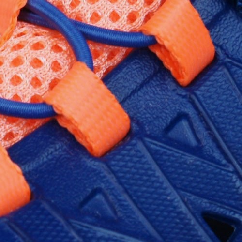 Allen's Bootery Stride Rite Phibian water shoe in navy and orange with perforated EVA upper and mesh detail