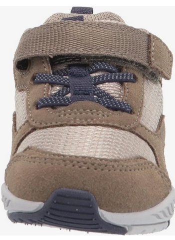 Allen's Bootery taupe Made2Play Brighton kid's sneaker with hook and loop closure and breathable mesh details