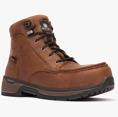 Allen's Bootery RKK0467 Treadflex 6” Composite Toe brown waterproof leather work boot with composite toe and slip-resistant outsole.