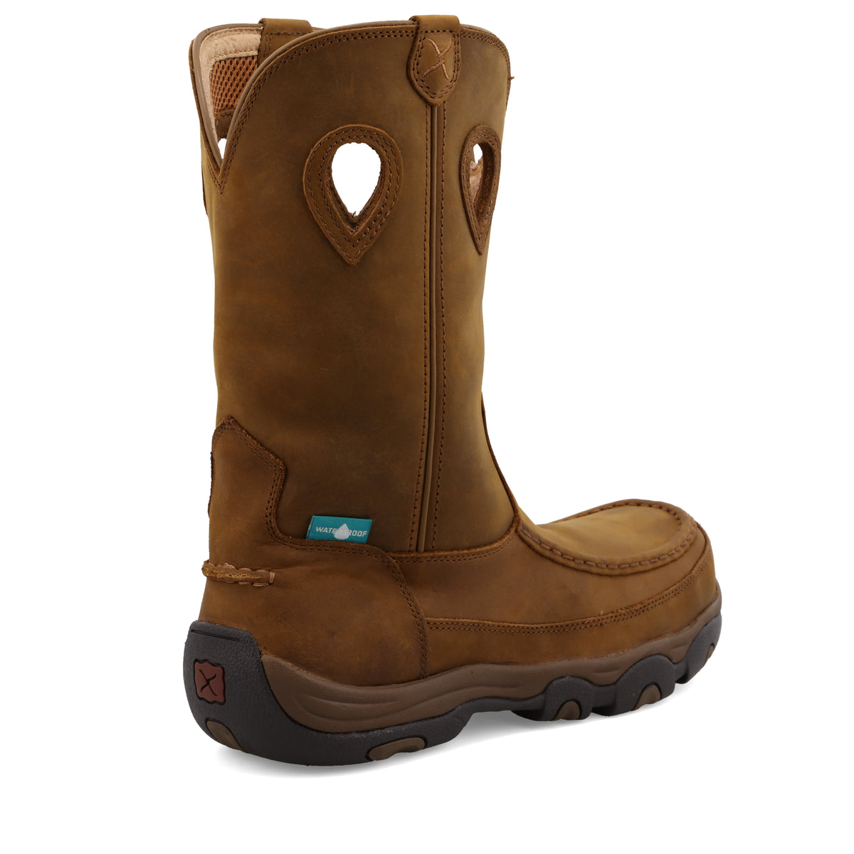 Allen's Bootery Twisted X men's brown leather waterproof pull-on hiker work boot with composite toe and rubber sole