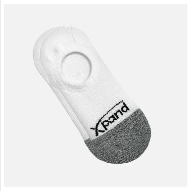Allen's Bootery white Xpand low-cut cushion socks with grey toe detail and athletic branding