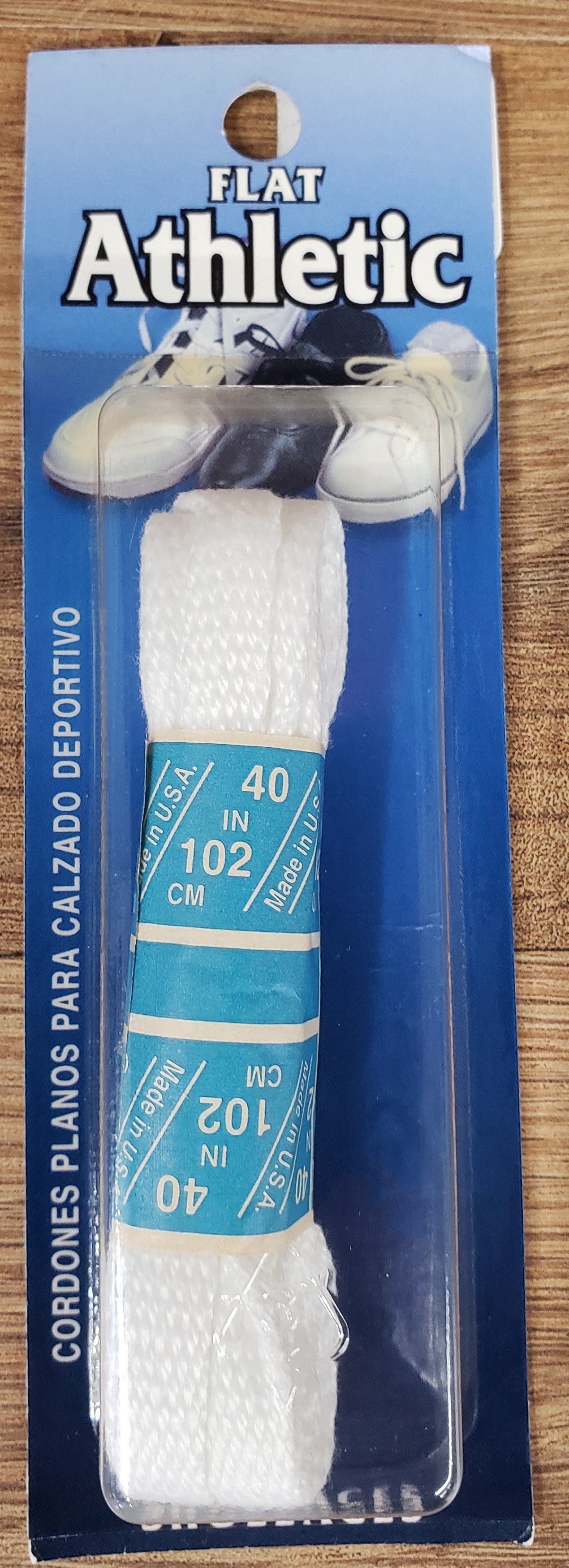 Allen's Bootery 40-inch white flat athletic shoelaces in original retail packaging