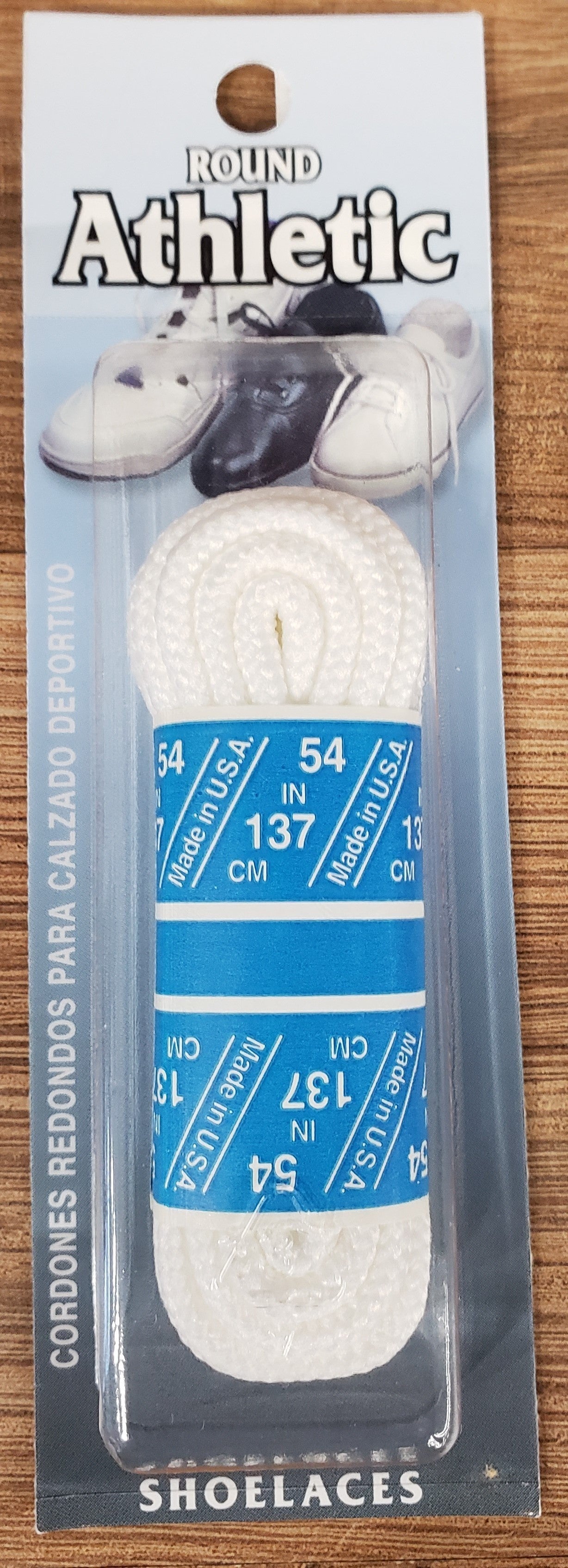 Allen's Bootery 54-inch white round athletic shoelaces in original retail packaging