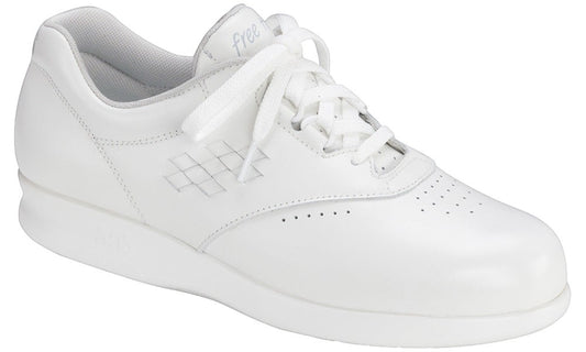 Allen's Bootery white SAS Freetime walking shoe with EZ Lace system and shock-absorbing sole