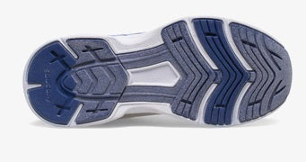 Allen's Bootery Big Kid's Wind FST LTT sneaker showing the blue and white non-marking rubber outsole tread pattern