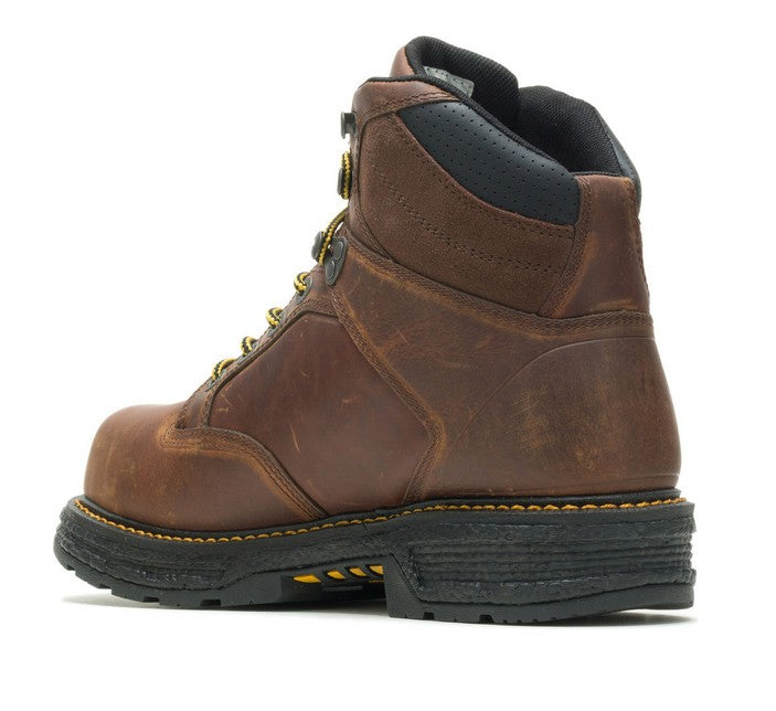 Allen's Bootery Wolverine Hellcat tobacco brown leather waterproof work boot with composite toe and lug outsole
