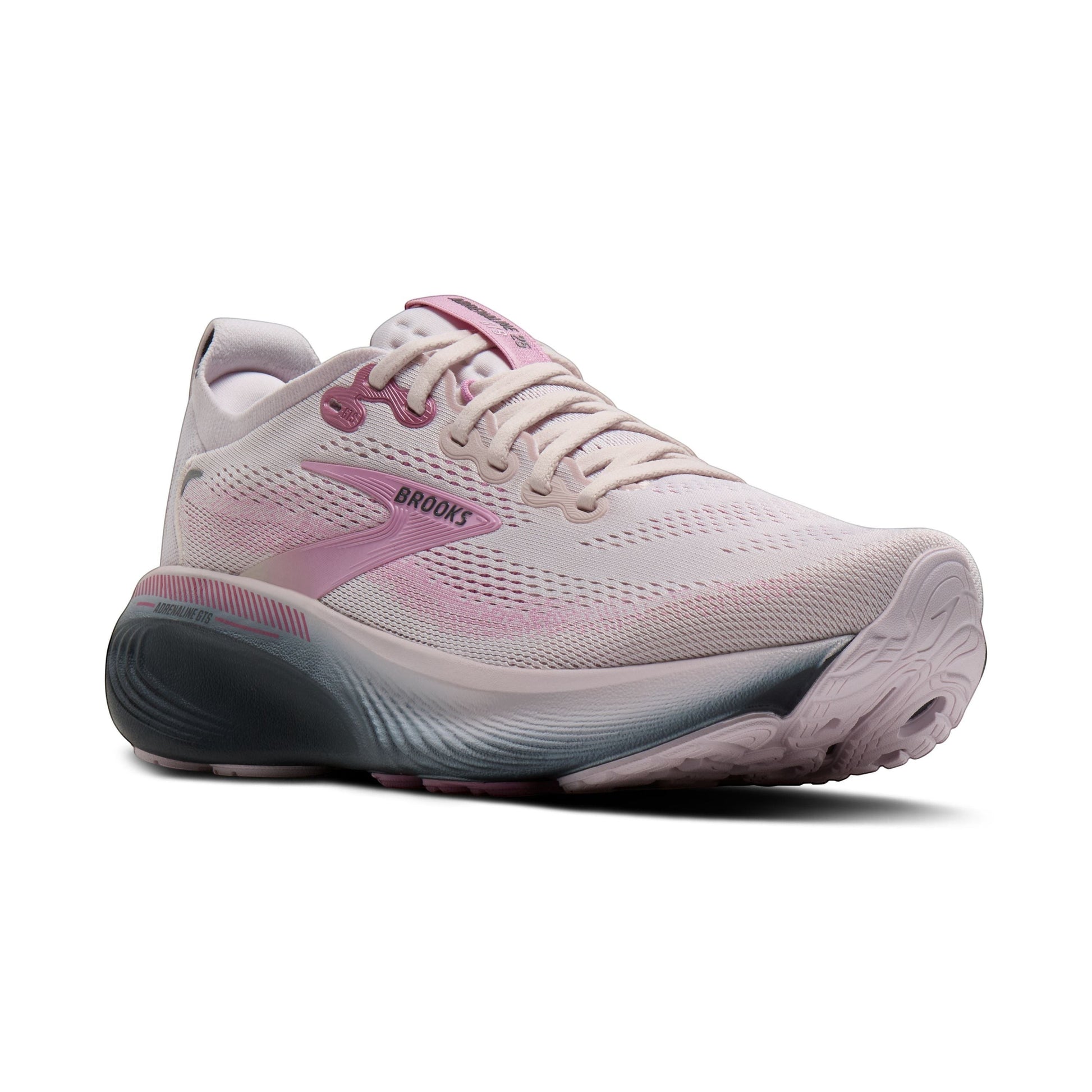 Allen's Bootery Women's Adrenaline 25 mauve and pink breathable mesh running shoes with supportive cushioning.