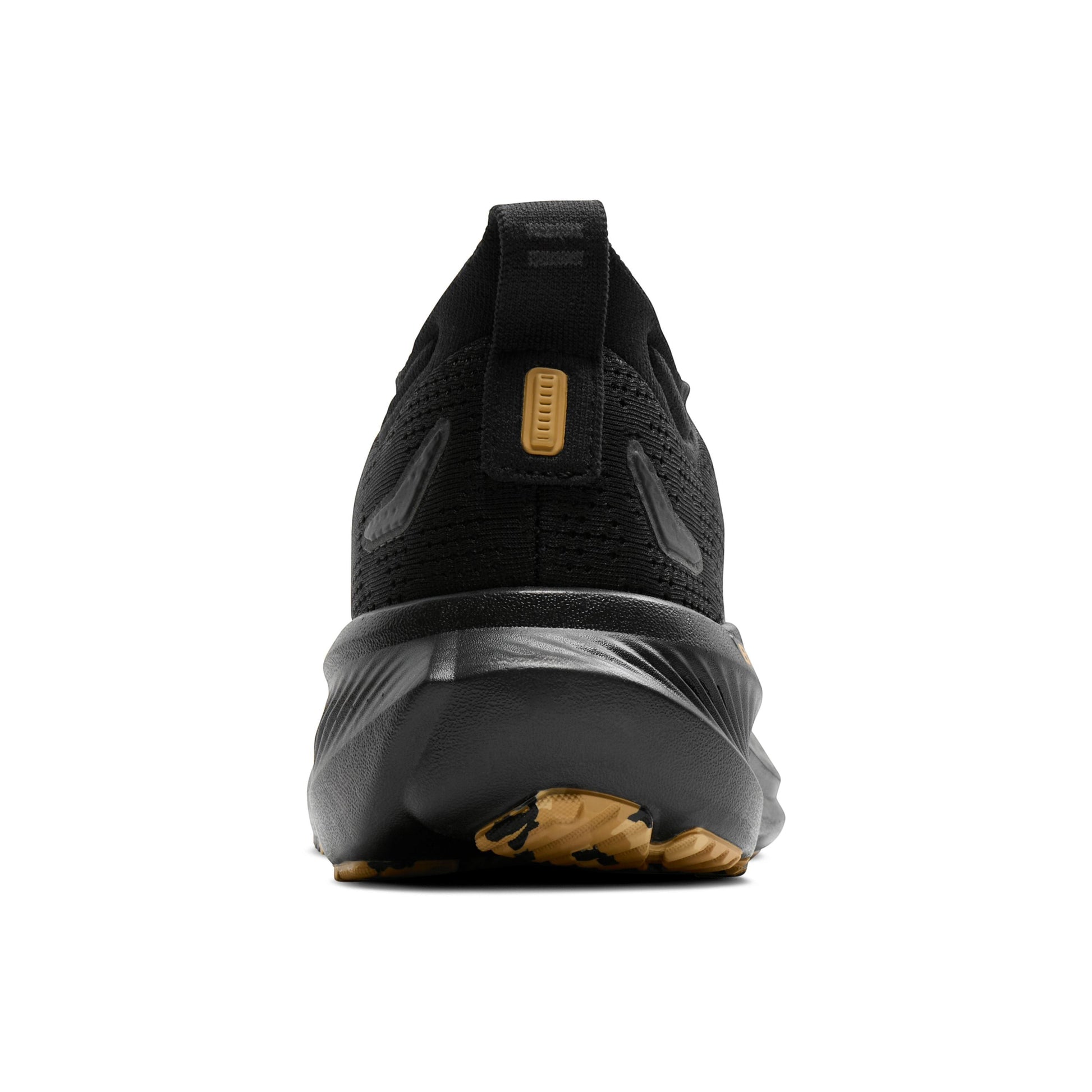 Allen's Bootery Women's Glycerin 23 black running shoe with gold accents on the sole and heel tab. Plush cushioning for comfort.