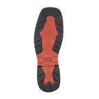 Allen's Bootery Georgia Boot Carbo-Tec work boot outsole featuring a slip-resistant red and black rubber tread pattern