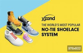 Allen's Bootery Xpand Laces no-tie shoelace system featuring various sneakers with colorful elastic laces