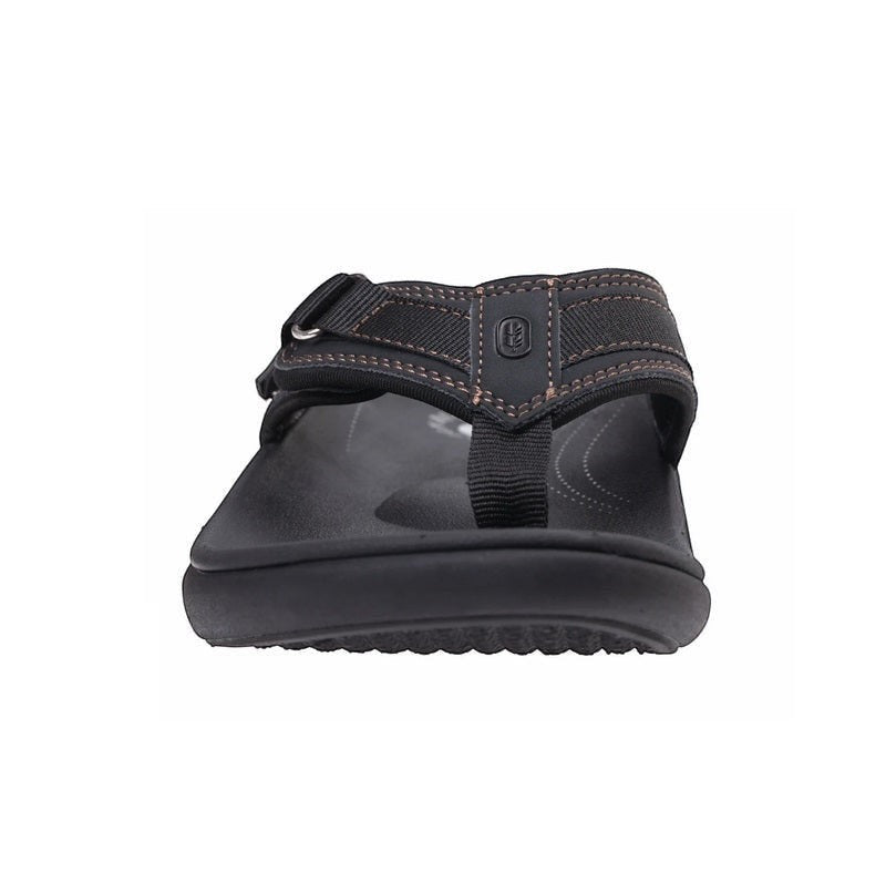 Allen's Bootery YUMI Northfork black quick-dry webbing sandal with adjustable hook and loop closure and comfort footbed