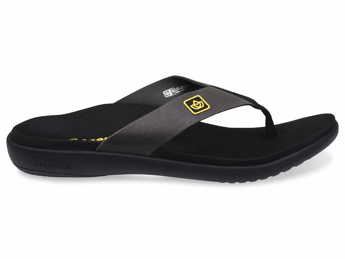 Allen's Bootery Yumi Pure black recovery sandal with memory foam footbed and synthetic suede strap