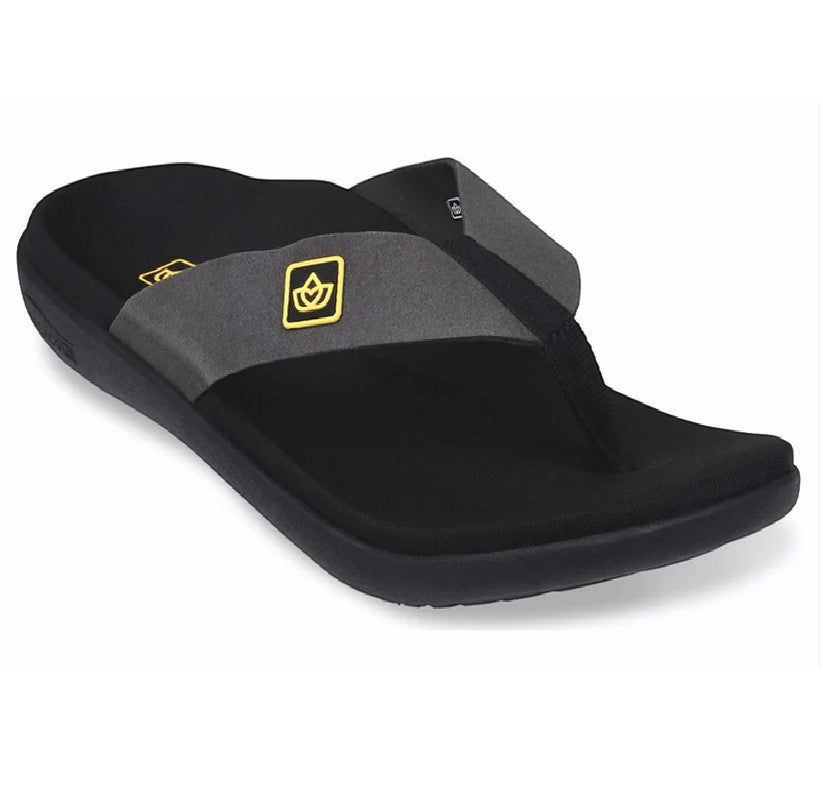 Allen's Bootery Yumi Pure black recovery sandal with memory foam footbed and synthetic suede straps