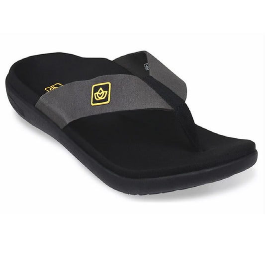 Allen's Bootery Yumi Pure black recovery sandal with memory foam footbed and synthetic suede straps