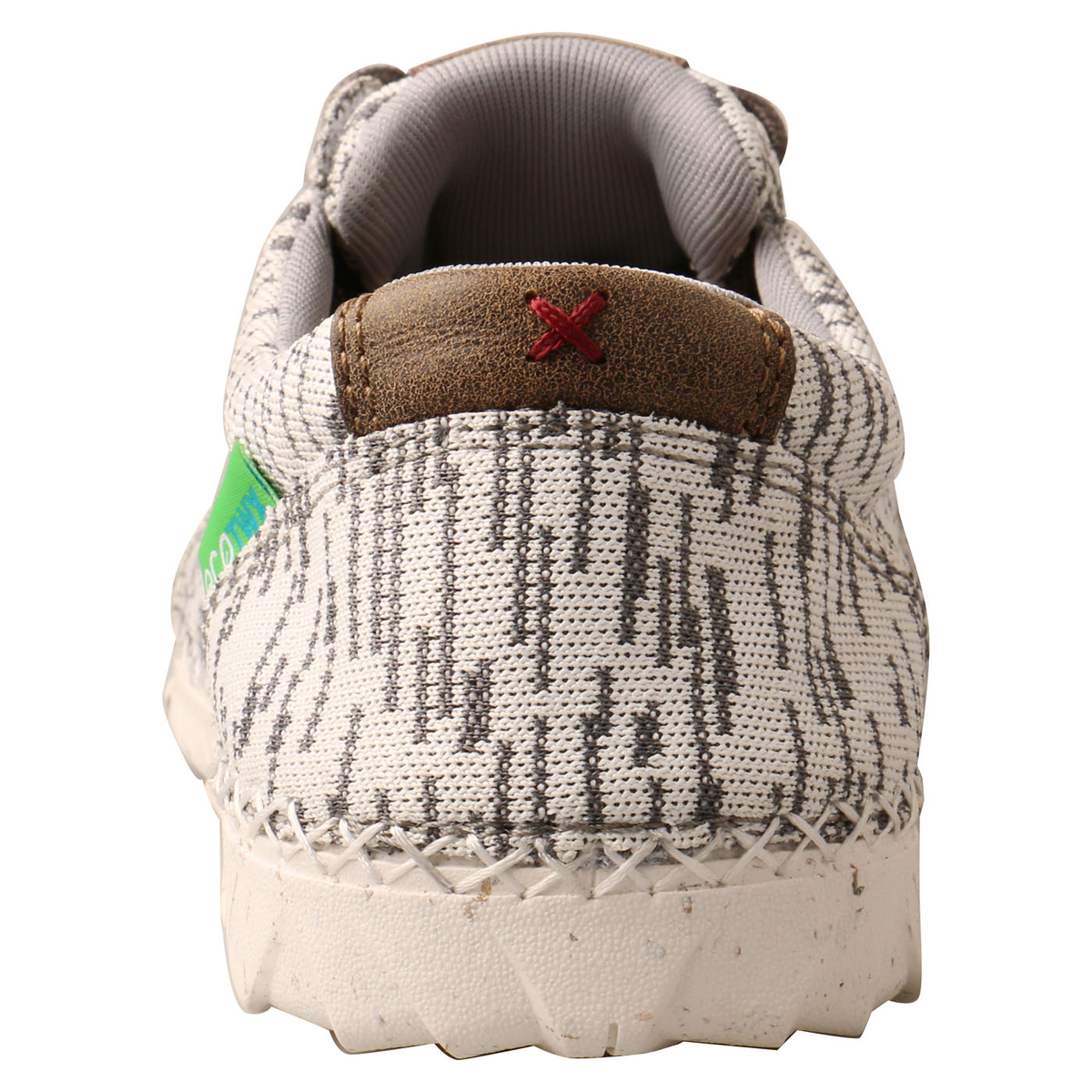 Allen's Bootery Zero-X women's eco-friendly sneaker in white and grey with sustainable rice husk outsole