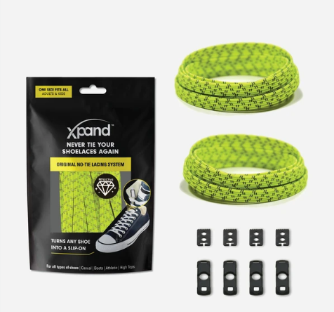 Xpand Laces Original No Tie Lemon Lime Reflective