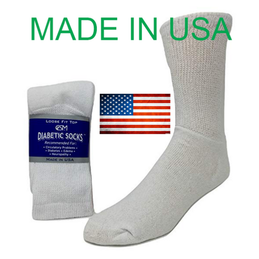 Diabetic Socks Crew White