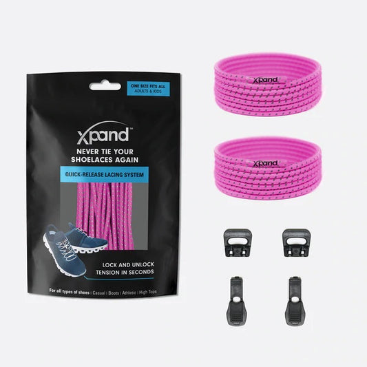 Xpand Laces Quick Release Neon Pink Reflective