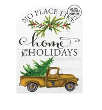 16x22 Home Holidays Yellow Truck