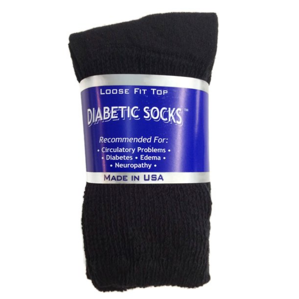 Diabetic Socks Crew Black