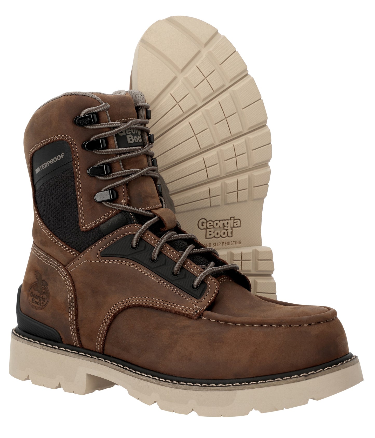 Men's Carbon Flex 8" Moc-Toe Work Boot with Carbon Toe